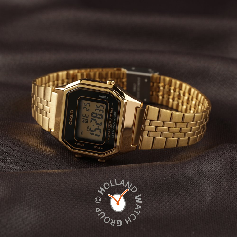 Wega Lady gold : Vintage Retro Mini Uhr von Casio LA670WEGA-1EF