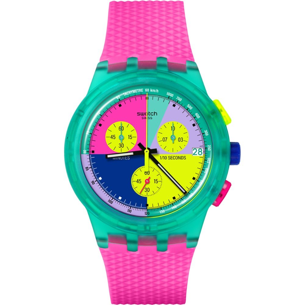 Swatch New Chrono Plastic SUSG408 Swatch Neon Flash Arrow Uhr