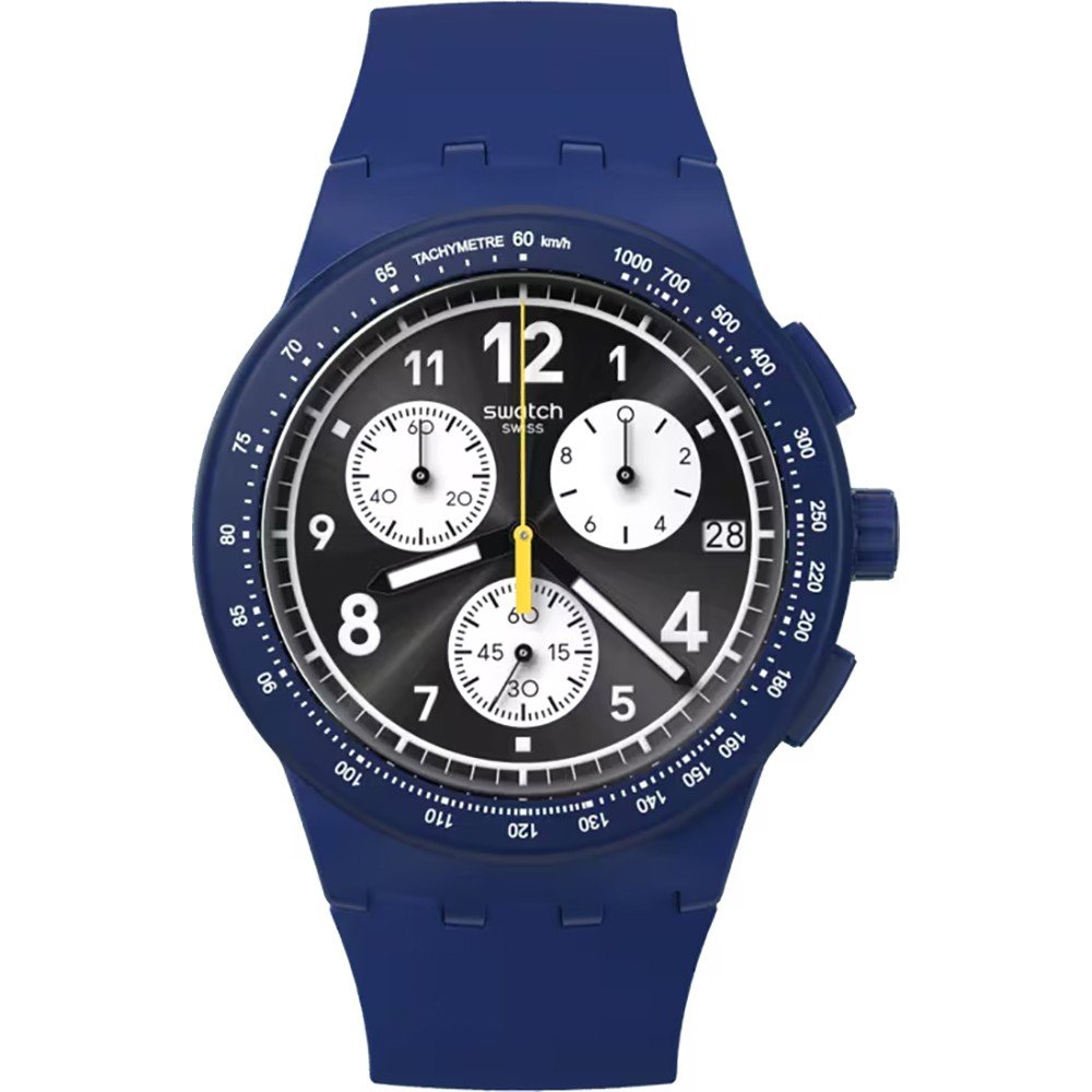 Swatch New Chrono Plastic SUSN418 Nothing Basic About Blue Uhr